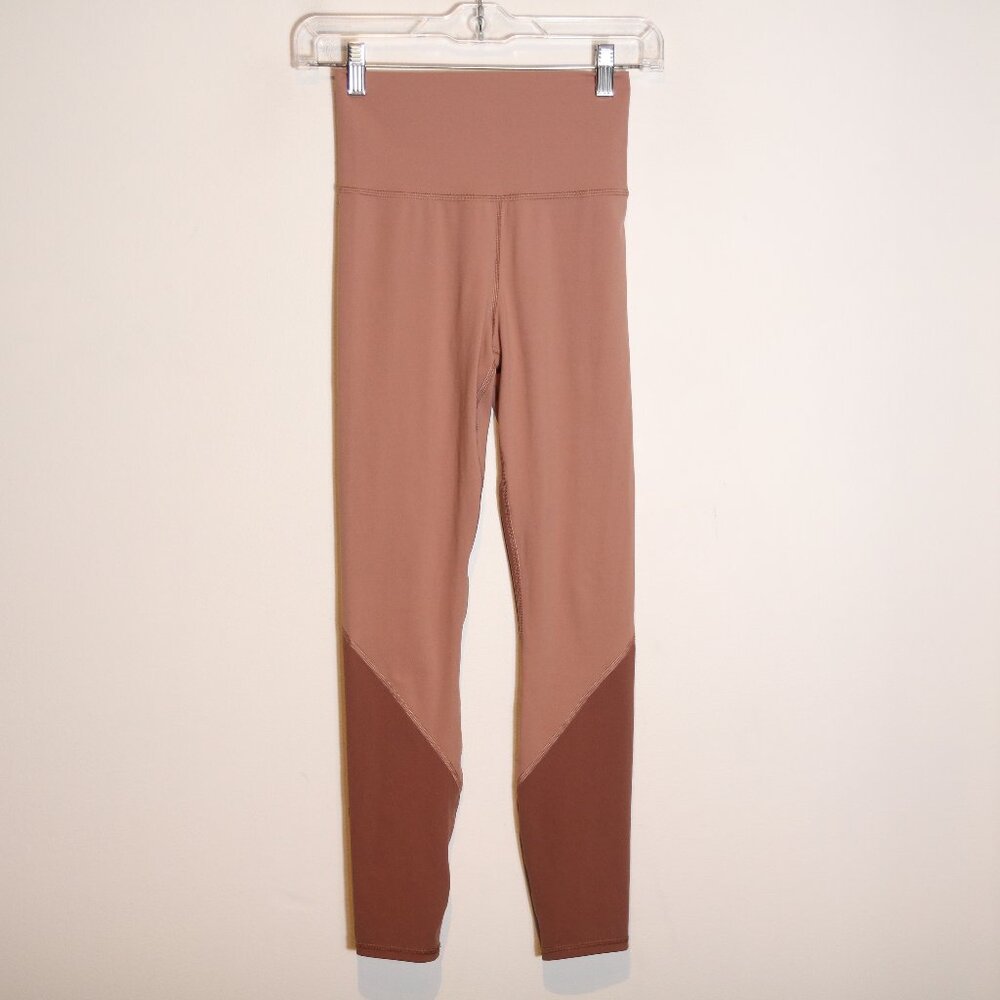 Vuori Womens Colorblock Studio Legging XS Terracotta XS Pink High Rise 7/8 Ankle